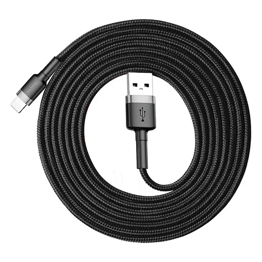 Дата кабель Baseus Cafule Lightning Cable 1.5A (2m) (CALKLF-C) Сірий / Чорний - фото 4