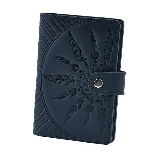 Женская кожаная обложка для паспорта 3.0 Инди синяя - фото 7