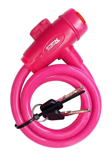 Велосипедний замок Rogtyo 12 x 1200 мм тросовий під ключ рожевий (G0001588)