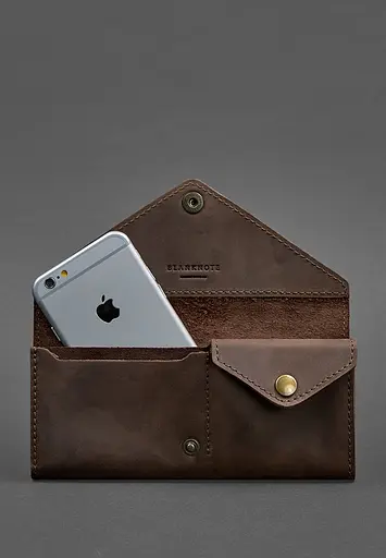 Женский кожаный бумажник Керри 1.0 темно-коричневый Crazy Horse - фото 4