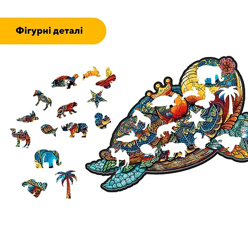 Пазл деревяний Сімя Черепах, А5, Деревяна коробка 35 елементів - фото 3