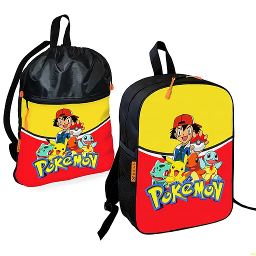 Шкільний рюкзак дитячий Покемон Пікачу + Сумка для взуття спортивної форми рюкзак-мішок для хлопчика (01798)