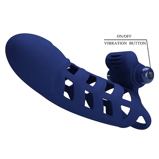 Насадка на пеніс Pretty Love Powerful ring, 18.8 см (синій) - фото 6