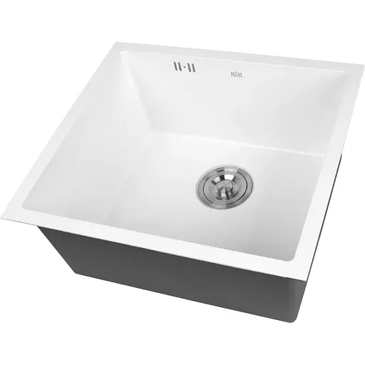 Біла кухонна мийка Nett NW-5045 під стільницю 1 мм з нержавіючої сталі