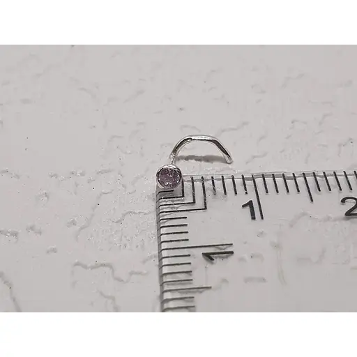 Срібна сережка-пірсинг в ніс Dear. 1023.8С Лаванда - фото 4