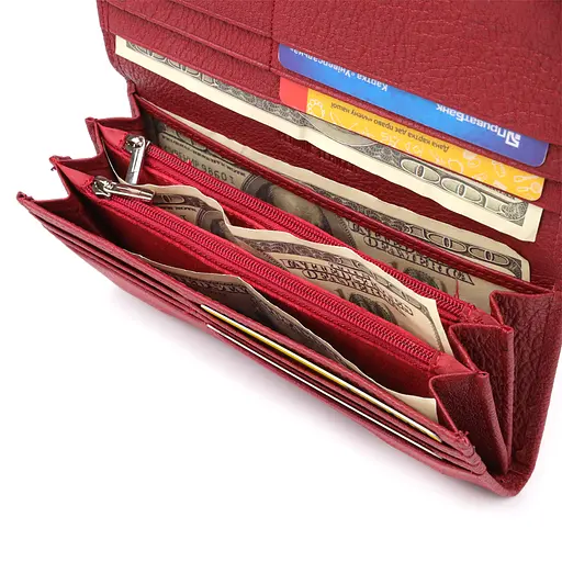 Яскравий вертикальний гаманець із натуральної шкіри ST Leather 17.5х9х3 см acs0029652 - фото 8