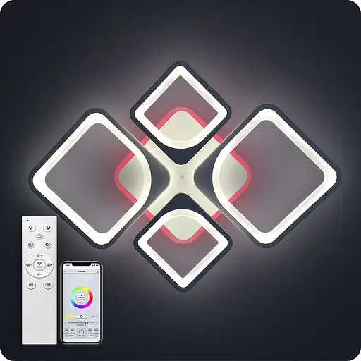 Люстра светодиодная 517 Light 3color с пультом 120Вт Белый (01672) - фото 10