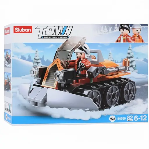 Детский конструктор SLUBAN M38-B0950 “Снегоход” — зимний транспорт с фигуркой, 82 детали - фото 2