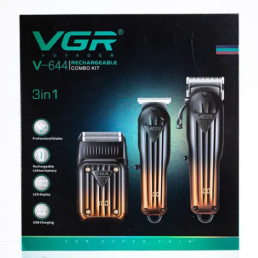 Подарунковий набір: машинка для стрижки волосся та бороди 3 в1 + тример з насадками + термос 700 мл з дисплеєм CP2026-18 - фото 8