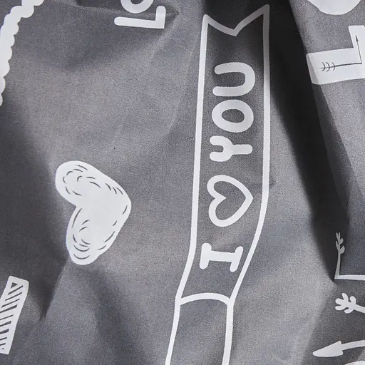 Пододеяльник Moon&Star Микросатин Premium Love Script Полуторный 143x210 см - фото 5