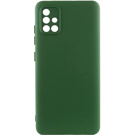 Чехол TPU Getman Liquid Silk Full Camera для Samsung Galaxy A51 Зеленый / Dark green