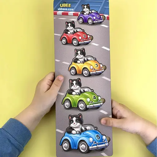 Деревянный детский сортер "Гонщики больше - меньше" Ubumblebees (ПСД298) PSD298 - фото 6