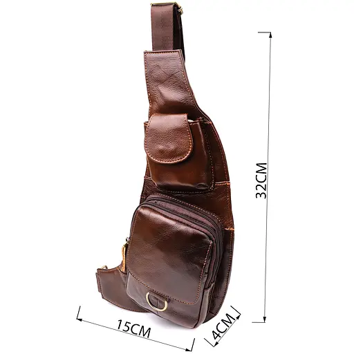 Чоловіча сумка через плече з натуральної шкіри Vintage 15х32х4 см sum0027482 - фото 3