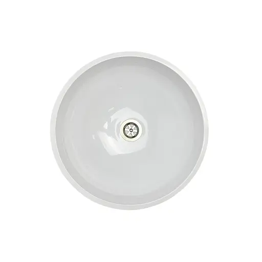 Раковина Adamant умывальник KREIS искусственный камень круглый без предотвращения для смесителя и перелива 420х150мм накладной белый - фото 7