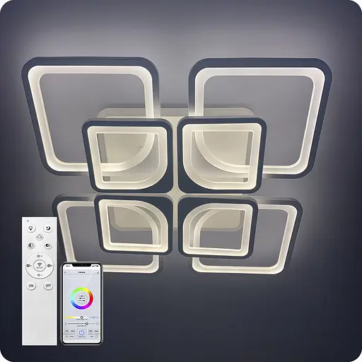 Люстра світлодіодна 517 Light 3color з пультом 240Вт Білий (01737) - фото 1