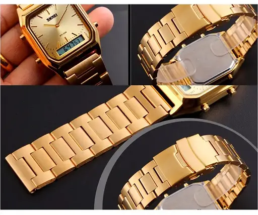 Наручний чоловічий годинник Skmei 1220 Tango Золоті - фото 6