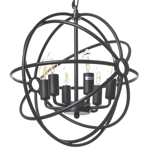 Люстра Brille подвесная лофт E27 60W BK (BL-356S/6) - фото 8