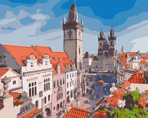 Картина за номерами на підрамнику Brushme Вид на чарівну Прагу