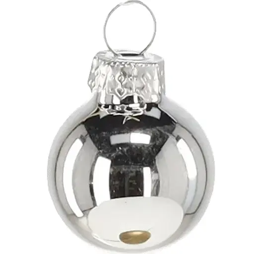 Комплект елочных шариков Chomik стеклянные 2.5 см серебряные 24 шт. (BOZ2126) - фото 2