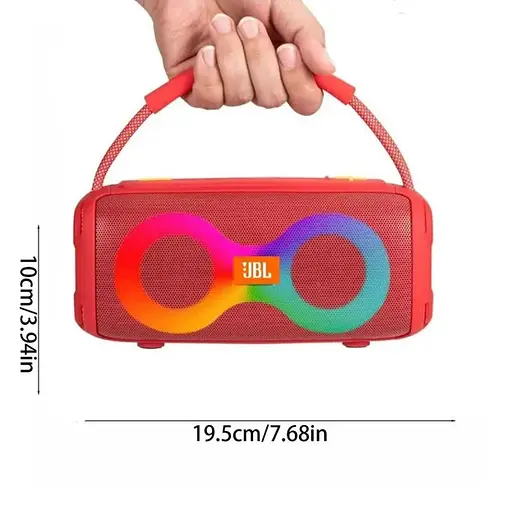 Portable Bluetooth Speaker with Backlight Portable Wireless Speaker Et 311 Boombox 1800 mAh 10W microSD Red - фото 2