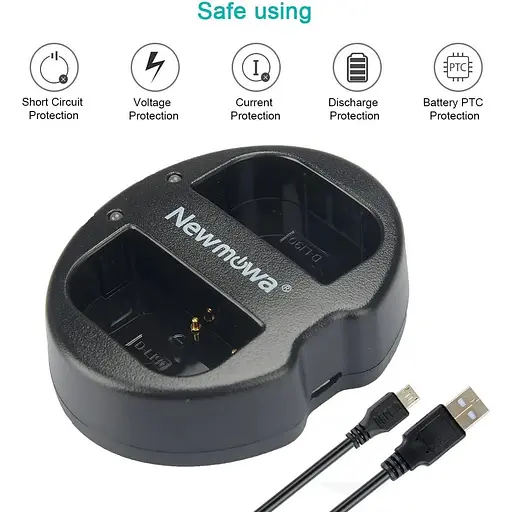 Сменная батарея D-Li90 Newmowa (2 шт.) и двойное зарядное устройство USB для Pentax D-LI90 и Pentax 645D, 645Z, K-01, k-1, K-3 - фото 6