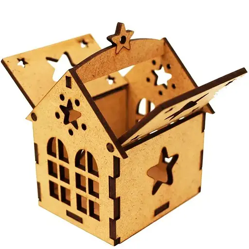 Заготовка Rosa Talent Хатинка з зіркою 1 з підвісом ДВП 7х7х10 см