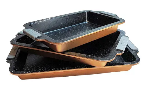 Набір форм для випічки Bachmayer Granit BM-340 3 форми гранітне покриття - фото 1
