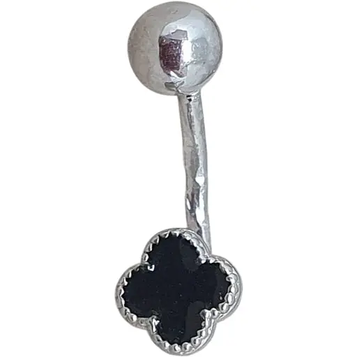 Срібна сережка для пірсингу Астор пупка з емаллю. 9182765Р