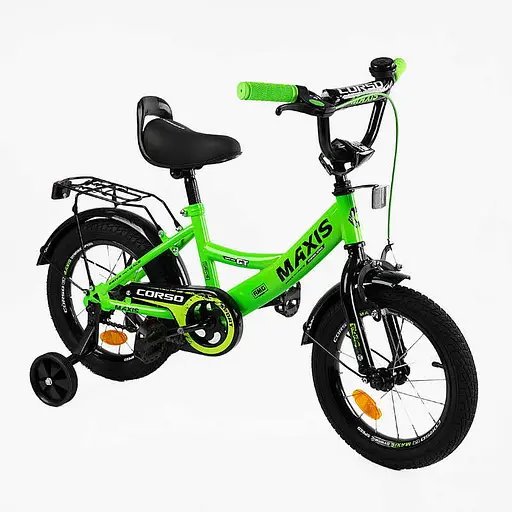 Велосипед 14" 2-х колёсный CL-14125 CORSO MAXIS ручной тормоз, звонок, доп. колёса, собран на 75%, в коробке (6800067141255) - фото 1