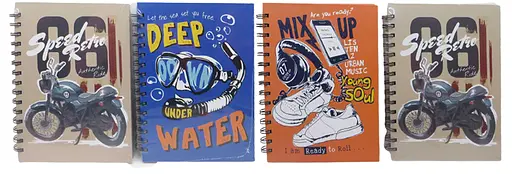 Зошит, А5, на спіралі, 80 аркушів, підлітковий, тверда обкладинка, клітинка (В асортименті) - фото 2