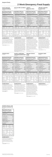 Аварійний раціон харчування на 2 тижні з великим терміном придатності 25 років Augason farms, 140 порцій (101073) - фото 3