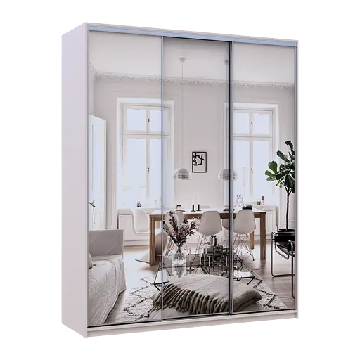 Шафа купе Doros Сіті Лайт Кашемір 3 Дзеркала 180х60х225 (80736374) - фото 2