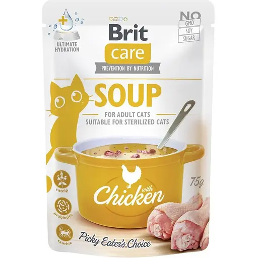 Корм влажный Brit Care Soup with Chicken с курицей 75 г - фото 1