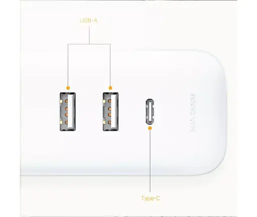 Мережевий подовжувач Mi Power Strip 20W Fast Charge (3 sockets +2 USB + 1 TypeC) - фото 4