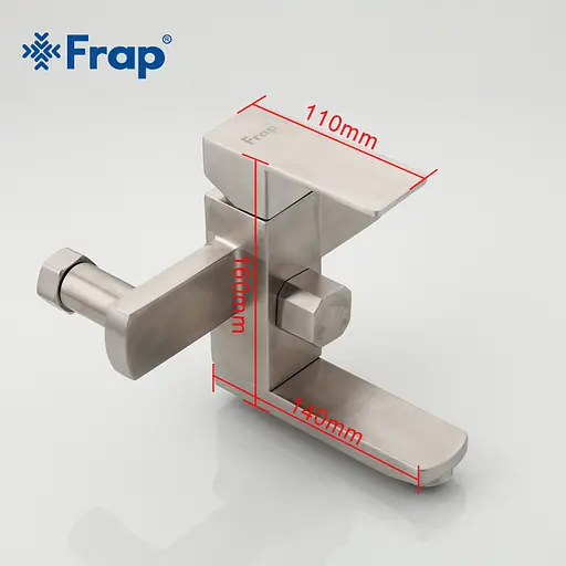 Душова система Frap F2421, поворотний вилив - перемикач на лійку, 1 режим, нержавіюча сталь - фото 5