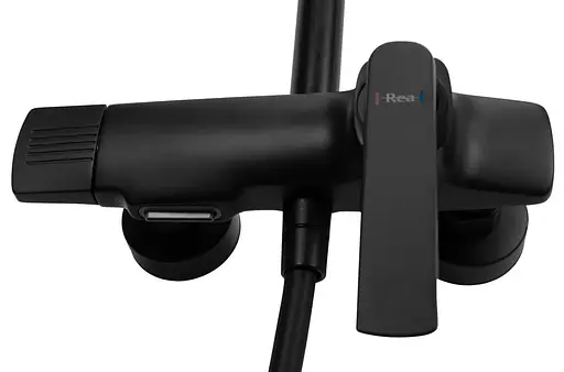 Душова система Rea Rebel black з виливом REA-P2416, Чорний матовий - фото 3