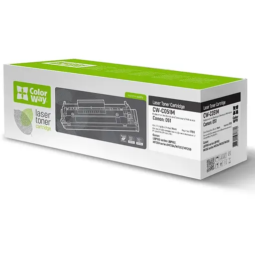 Картридж Canon 051, Black, LBP162dw, MF264dw/267dw/269dw, 1700 стор, ColorWay (CW-C051M)
