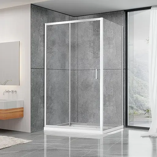 Душевая кабина Dusel A-515 100x80x190 прозрачная, универсальная, прозрачная, хром, 100x80 - фото 1