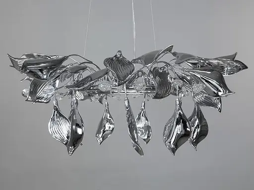 Підвісна фарфорова люстра для кухні, 8 ламп, хром - фото 1