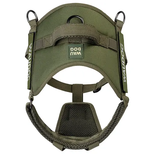 Шлей для служебных собак Waudog PRO-2 светоотражающий металлический фастекс S В 44-60 см хаки - фото 3