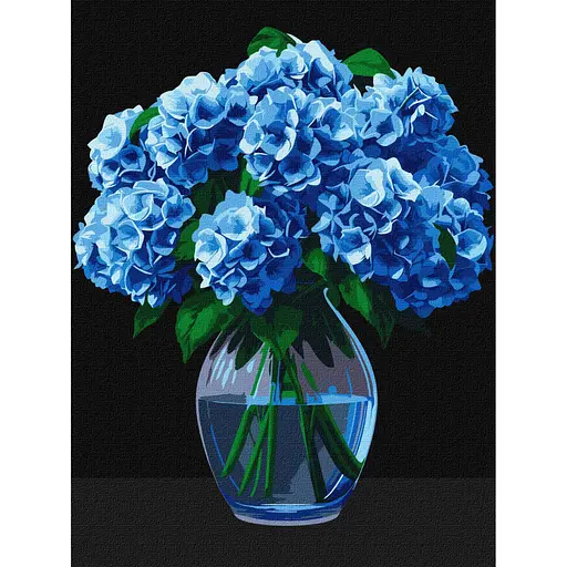 Картина за номерами "Букет гортензій" Ідейка KHO3273, 30х40 см - фото 1