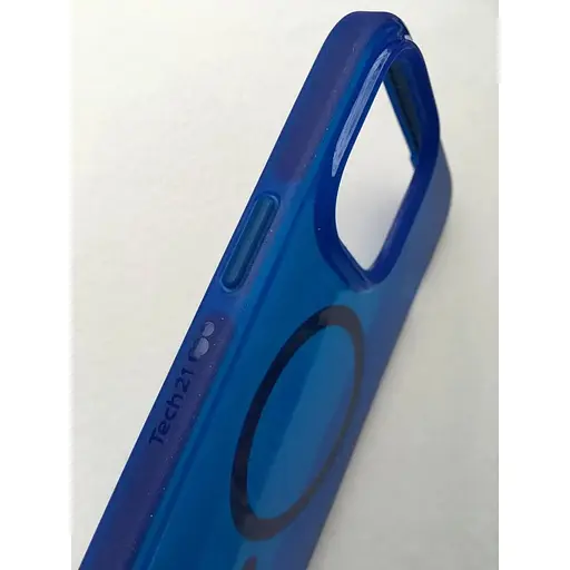 Оригинальный противоударный силиконовый чехол Tech21 Evo Check MagSafe для iPhone 14 Pro (6.1") Blue T21-9838 - фото 6