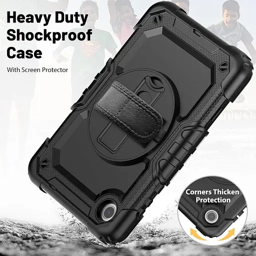 Чохол Rugged 3 Layers броньований протиударний з захистом Lenovo Tab M8 4th Gen TB300 Чорний - фото 4