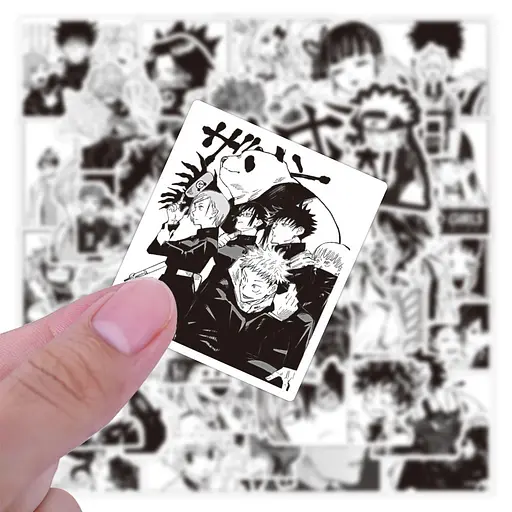 Стікерпак Манга емоції: Чорно-білий світ Набір наклейок GeekLand Manga Emotions: Black and White World 50 штук - фото 5