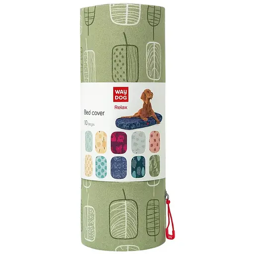 Чехол для лежанки Waudog Relax Зеленые листья S 55х40 см  