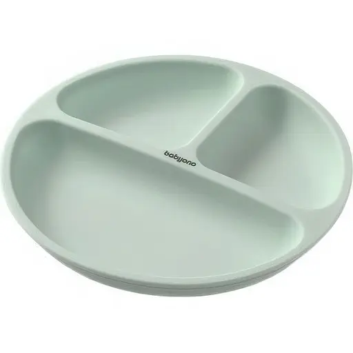 Уценка. Мисочка BabyOno на три секции силиконовая с присоской зеленая (1482/03) - фото 2