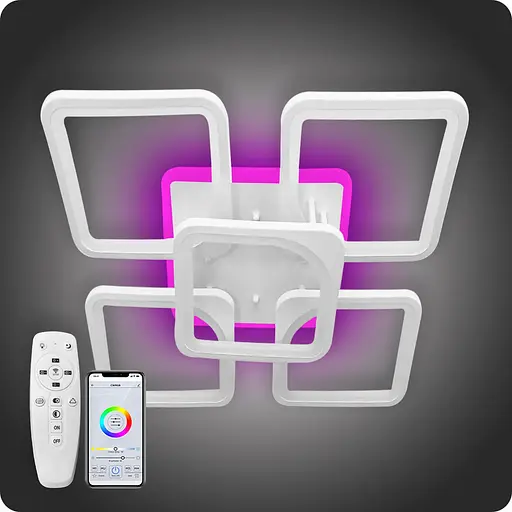 Люстра світлодіодна 517 Dlight 3color з пультом 150Вт Білий (01667) - фото 2