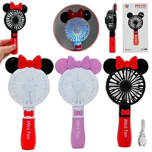 Вентилятор мульт-герой, 3 режима, подсветка, встроенный аккумулятор, USB кабель, CS088-2 (В ассортименте) - фото 3