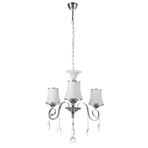 Люстра підвісна Brille кришталева з абажуром E14 40W CH (BCL-384S/3)