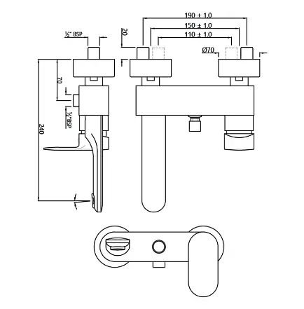 Змішувач для ванни Jaquar Opal Prime OPP-CHR-15119PM Хром - фото 2